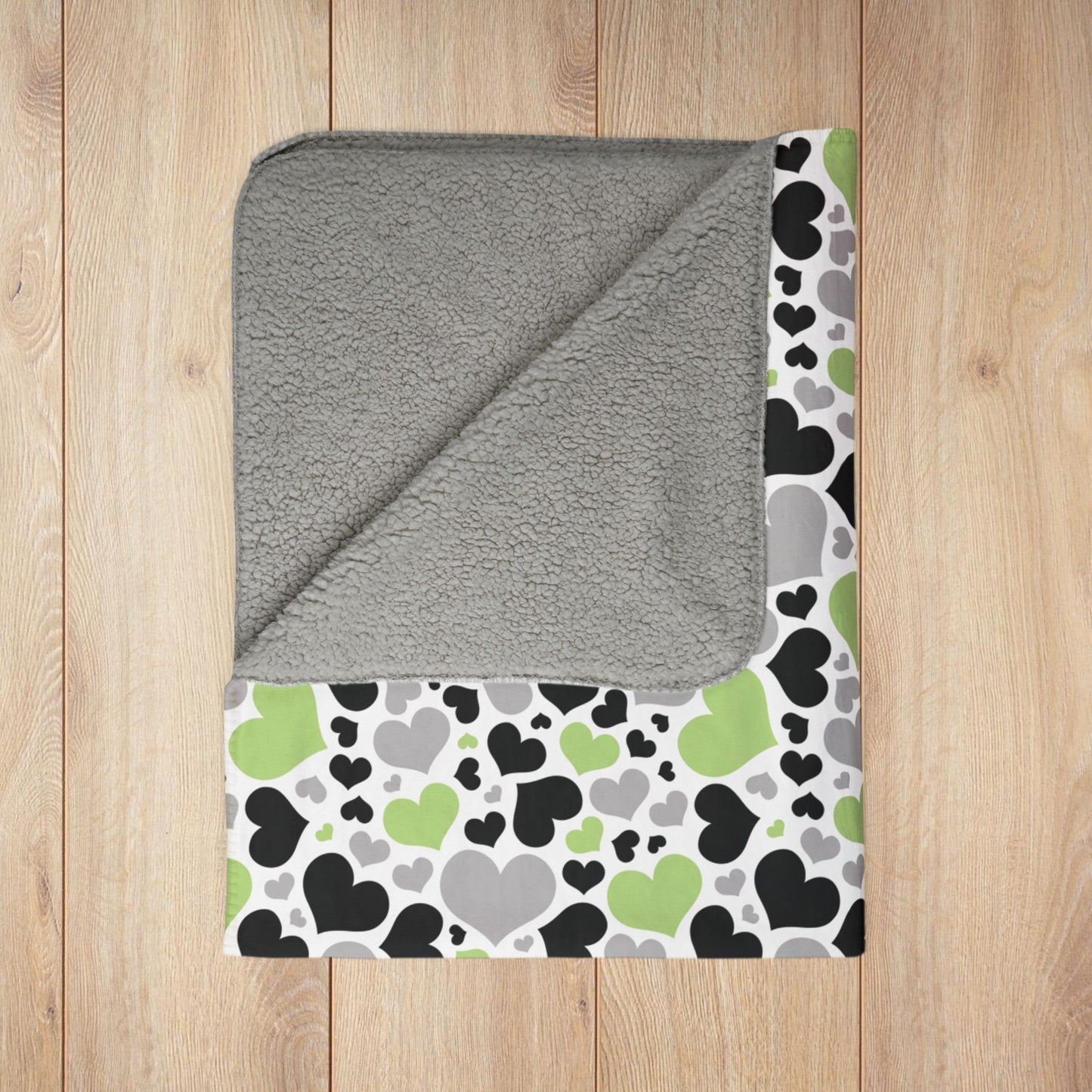 Agender Pride Valentine’s Day Hearts Fleece Sherpa Blanket