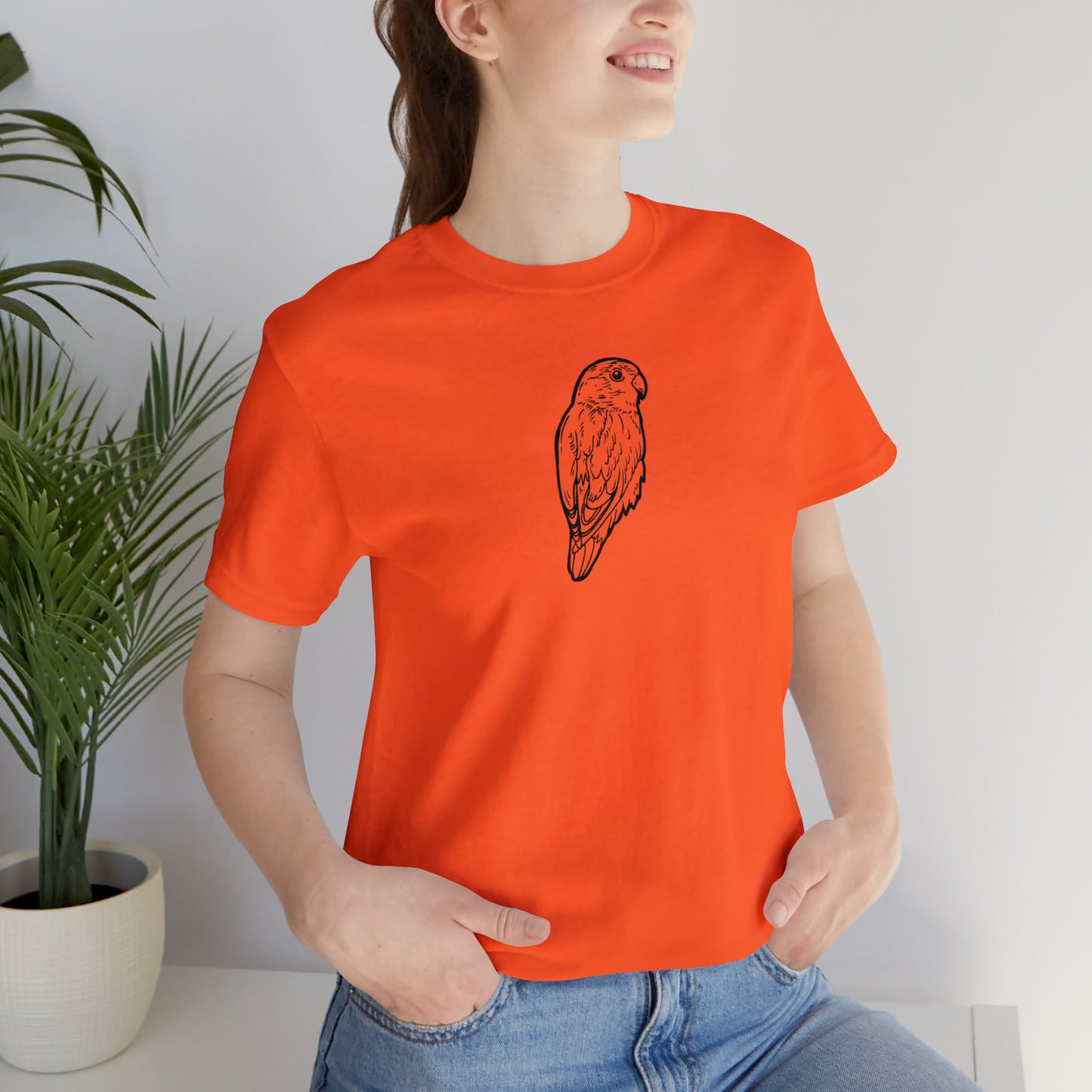 Cuddly Lovebird, Line Art Tee