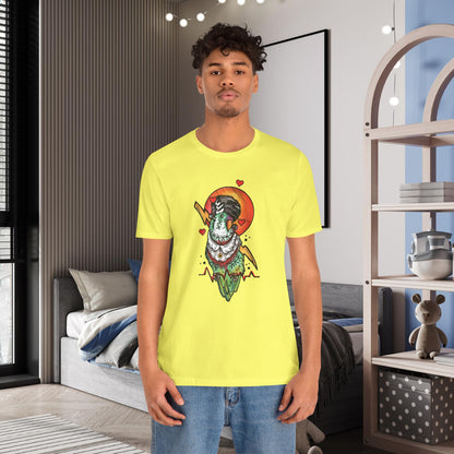 Bride of Frankenstein Lovebird, Hand-Drawn & Hand-Colored Tee