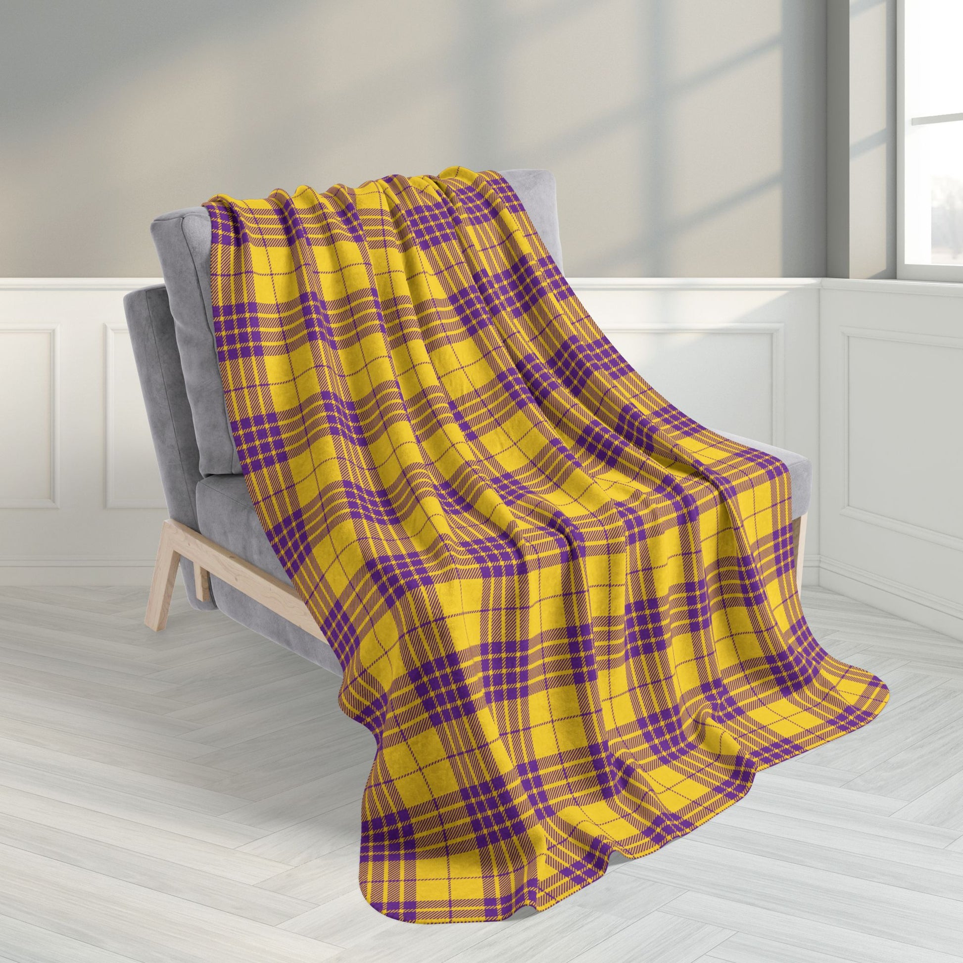 Plaid Intersex Pride Fleece Sherpa Blanket