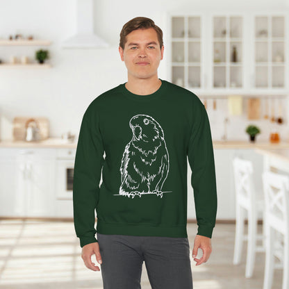 Floofball Lovebird, Sweat-shirt à col rond Line Art