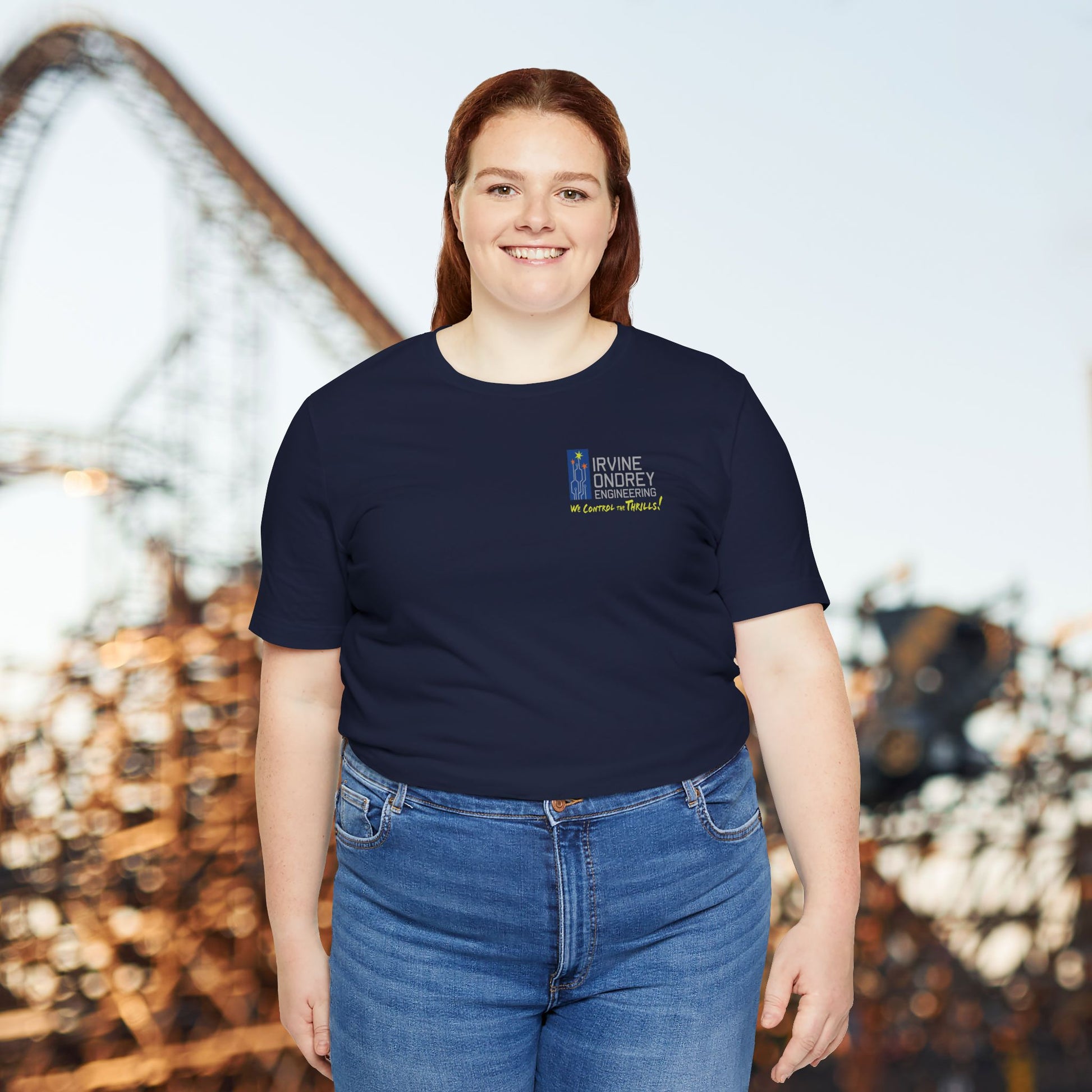 I Just Wanna Watch Baseball & Ride Roller Coasters Tee (BACK graphic) • Irvine Ondrey Engineering