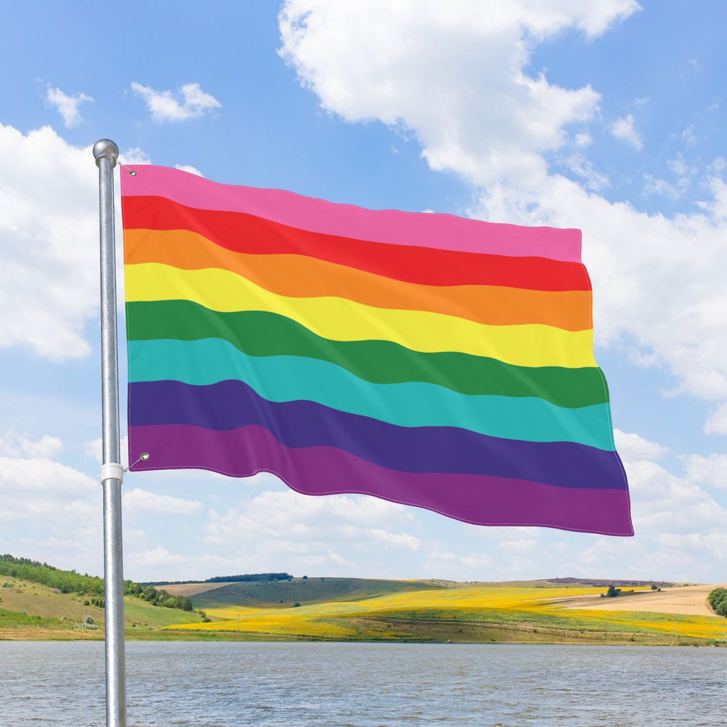 Gilbert Baker Rainbow Pride Flag with Grommets