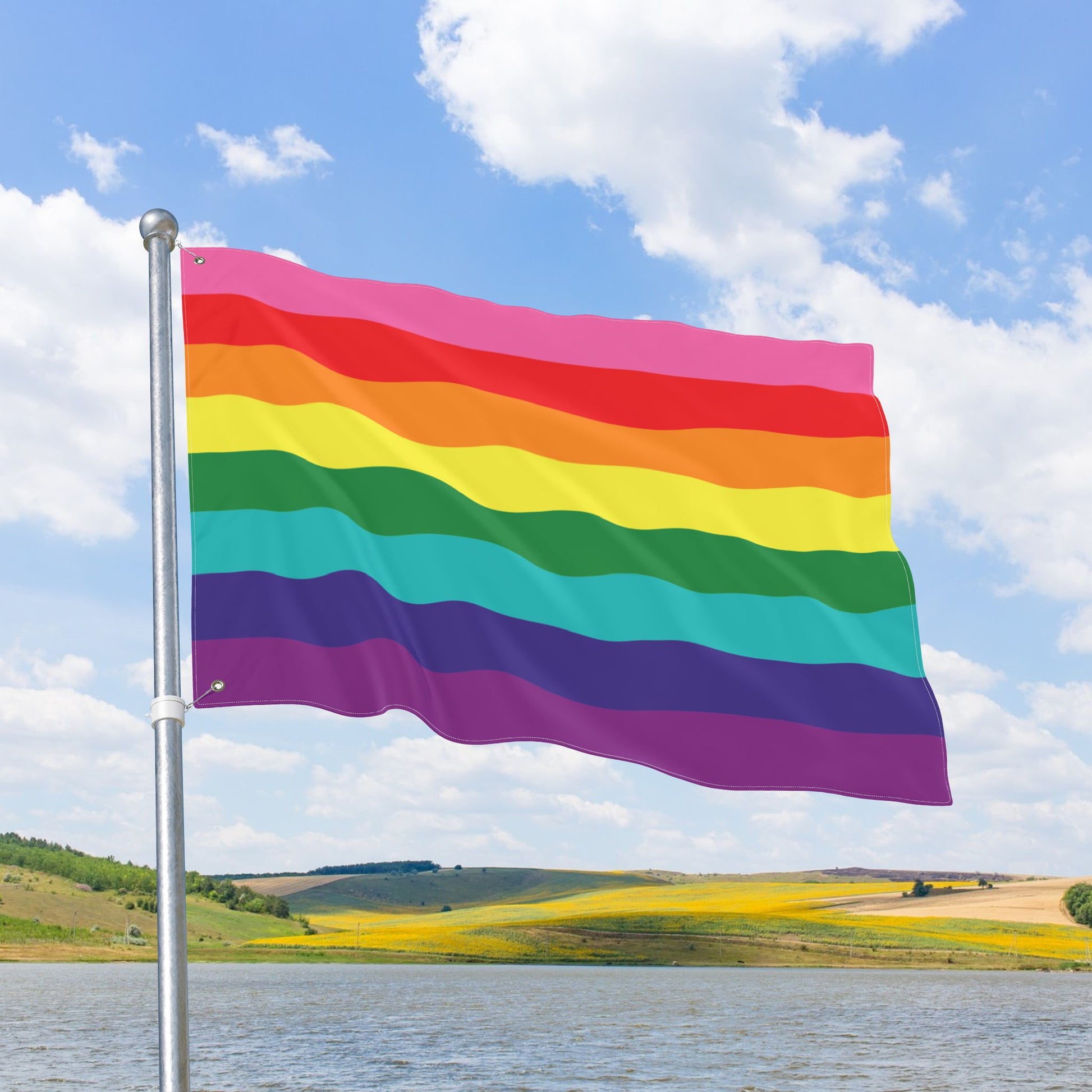 Gilbert Baker Rainbow Pride Flag with Grommets