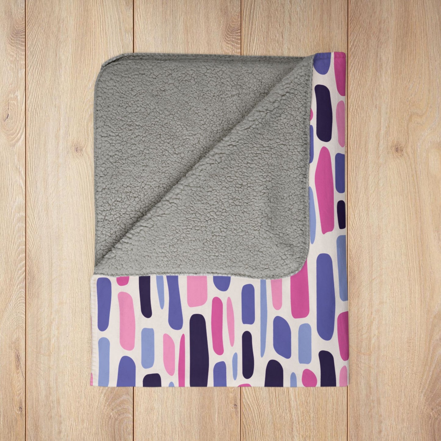 Omnisexual Pride Staggered Mosaic Fleece Sherpa Blanket