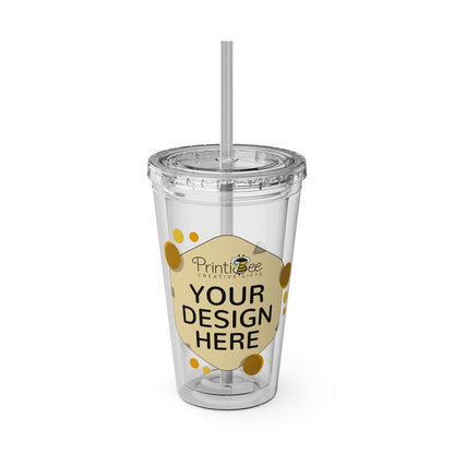 Custom 16oz Tumbler with Straw