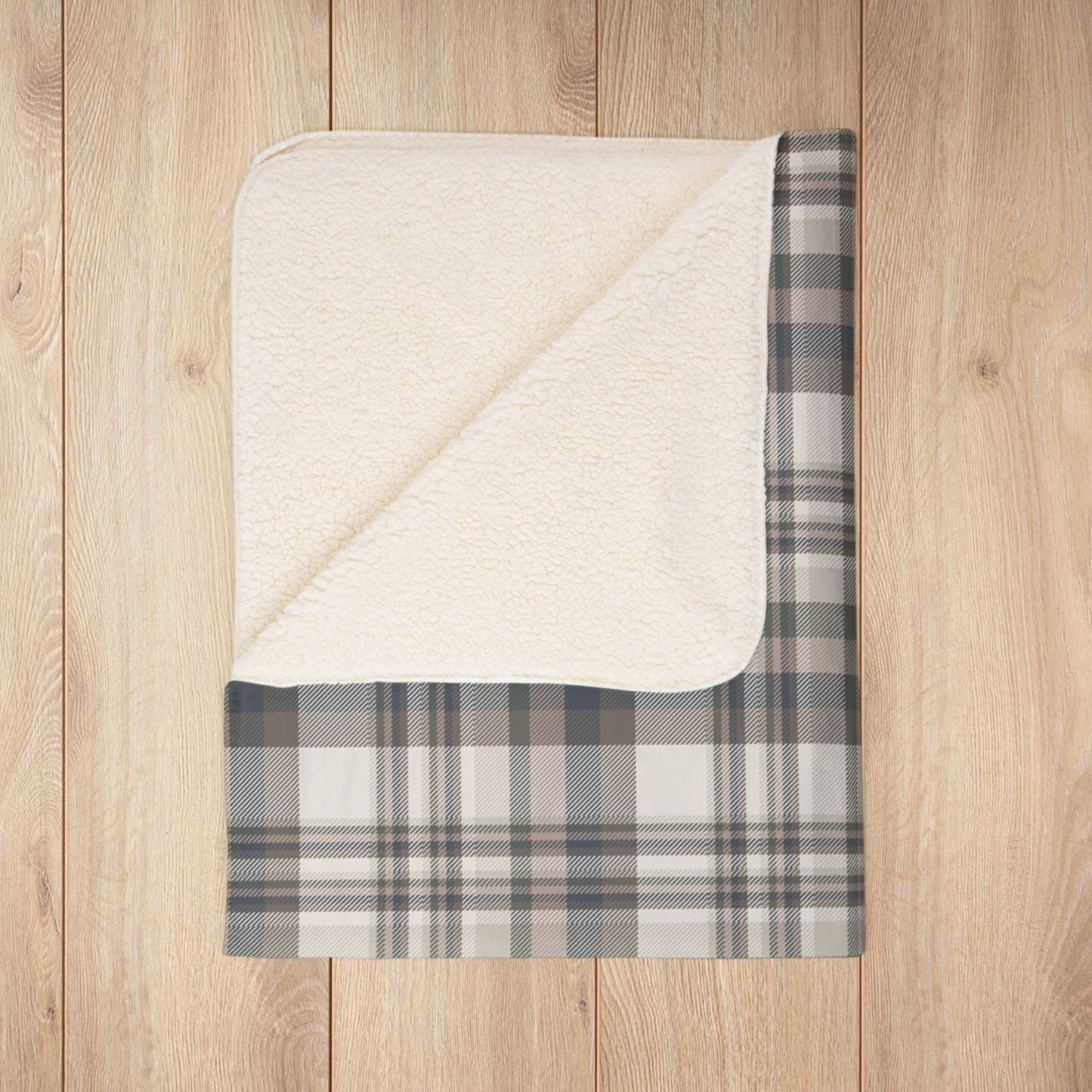 Winter Brown Plaid Fleece Sherpa Blanket