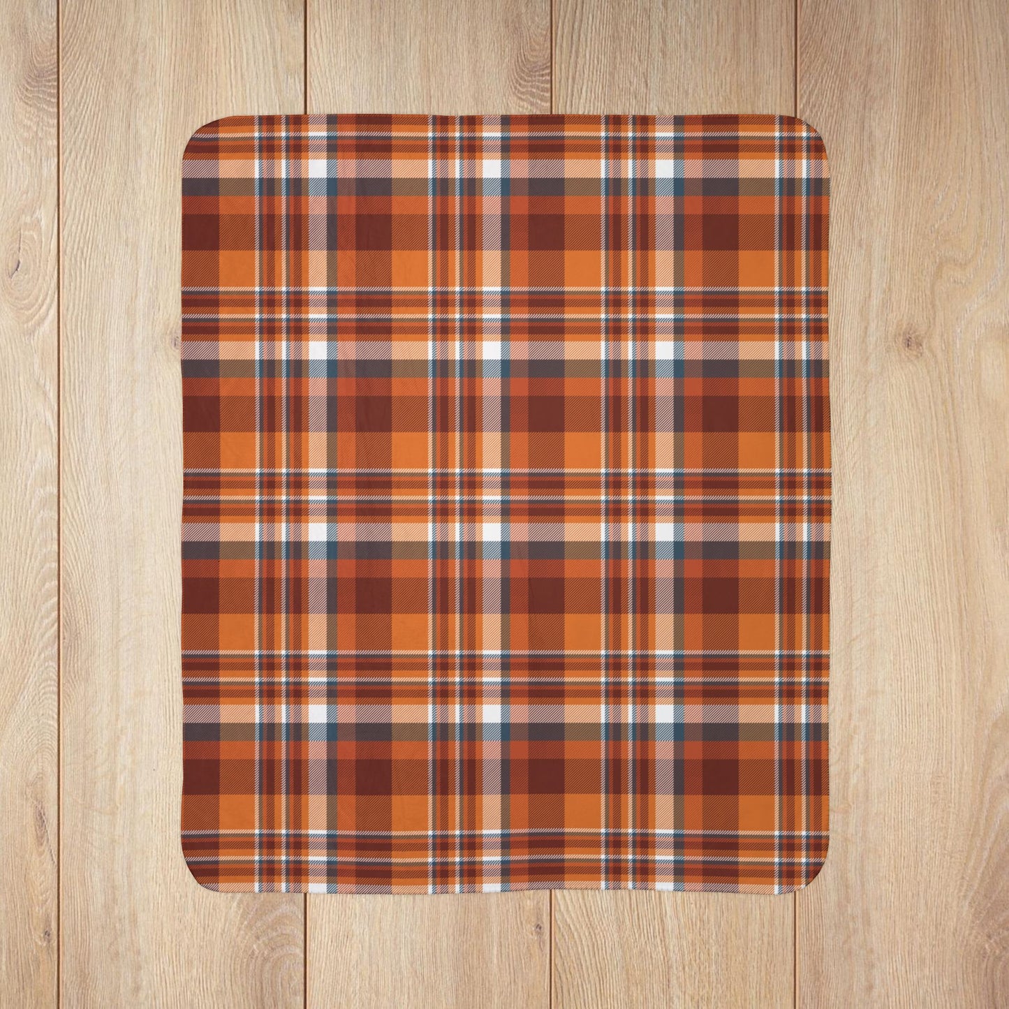Autumn Blue Plaid Velveteen Plush Blanket