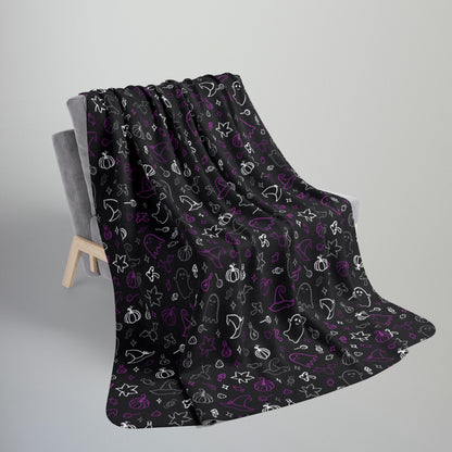 Asexual Pride Halloween Fleece Sherpa Blanket
