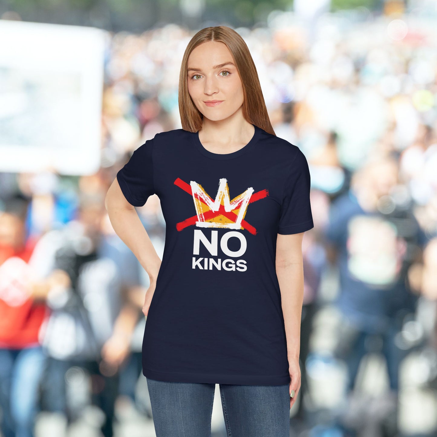 Navy No Kings Tee (FRONT graphic)