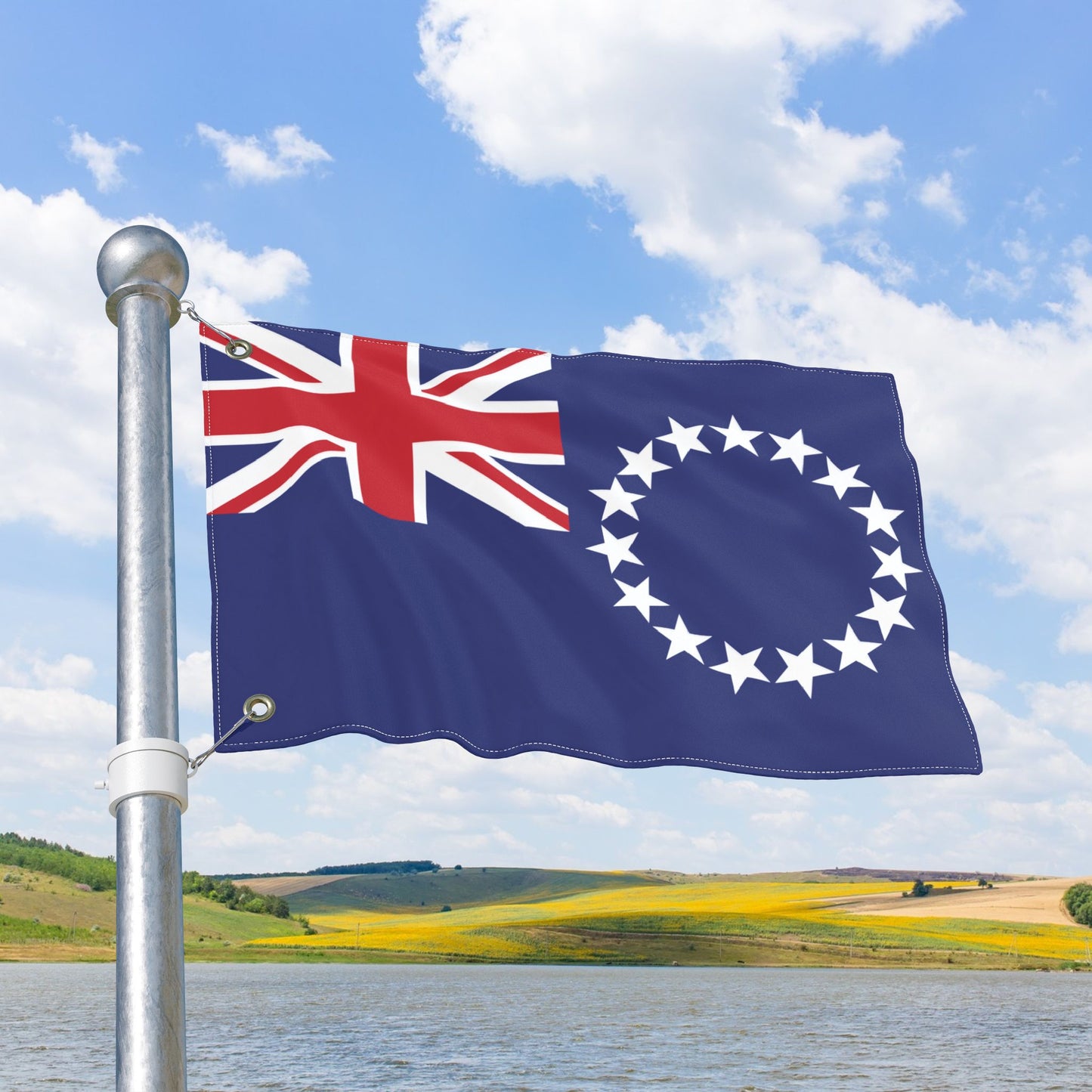 Cook Islands Flag with Grommets