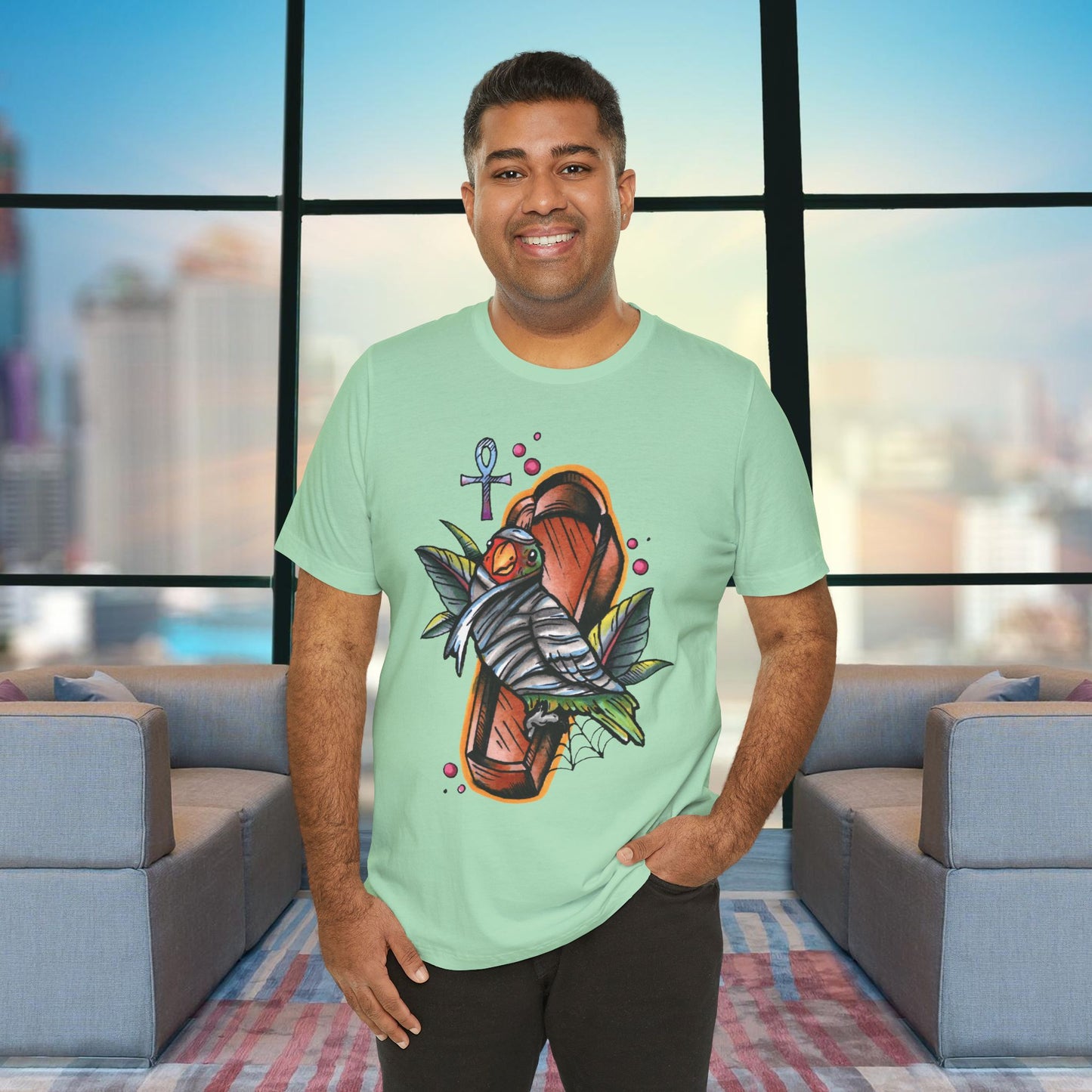 Mummy Lovebird Hand-Drawn & Hand-Colored Tee