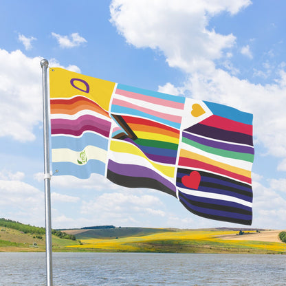 9 Pride Flag Collage with Grommets