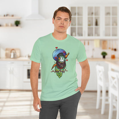 Frankenstein Lovebird, Hand-Drawn & Hand-Colored Tee