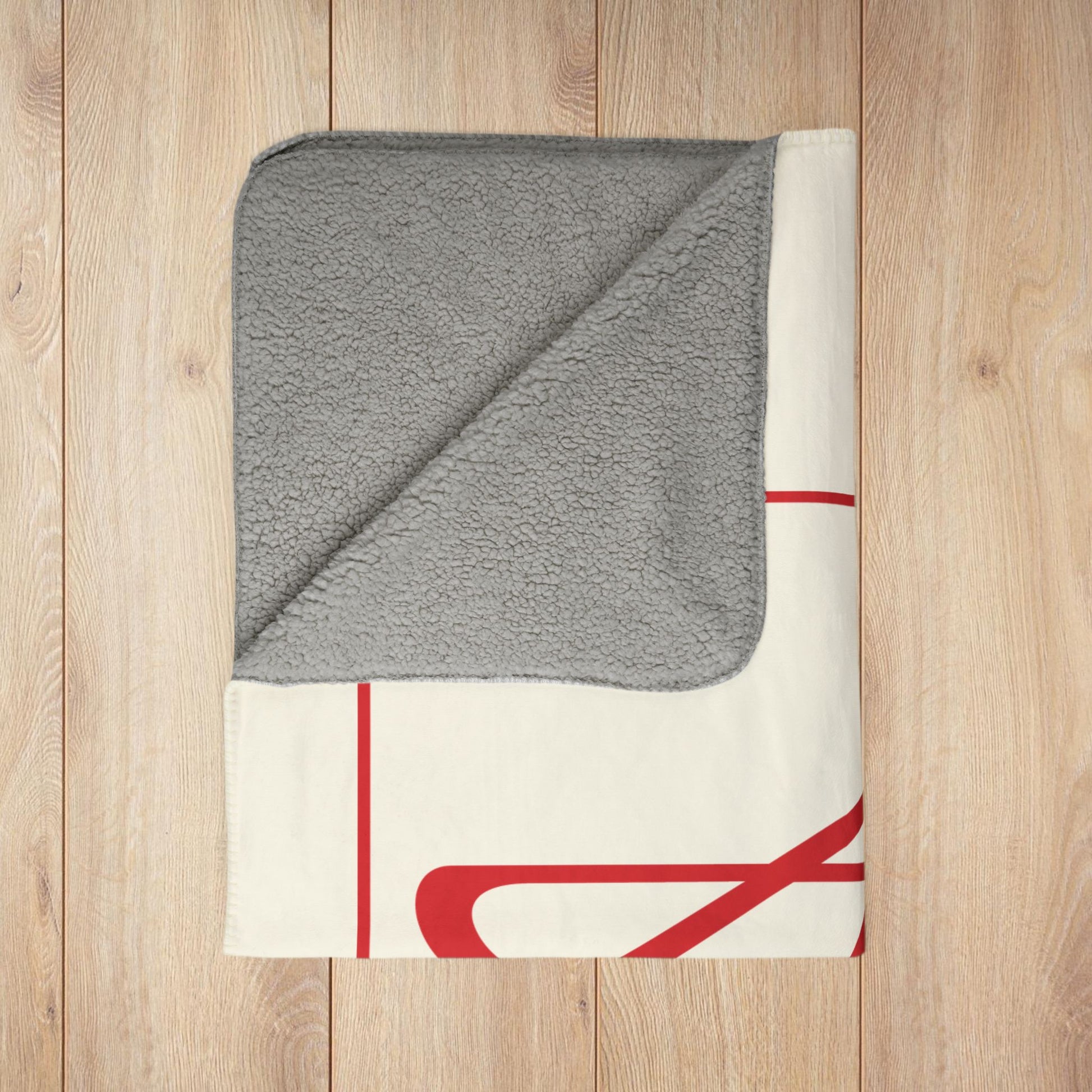 AMC Square Logo Ivory Fleece Sherpa Blanket