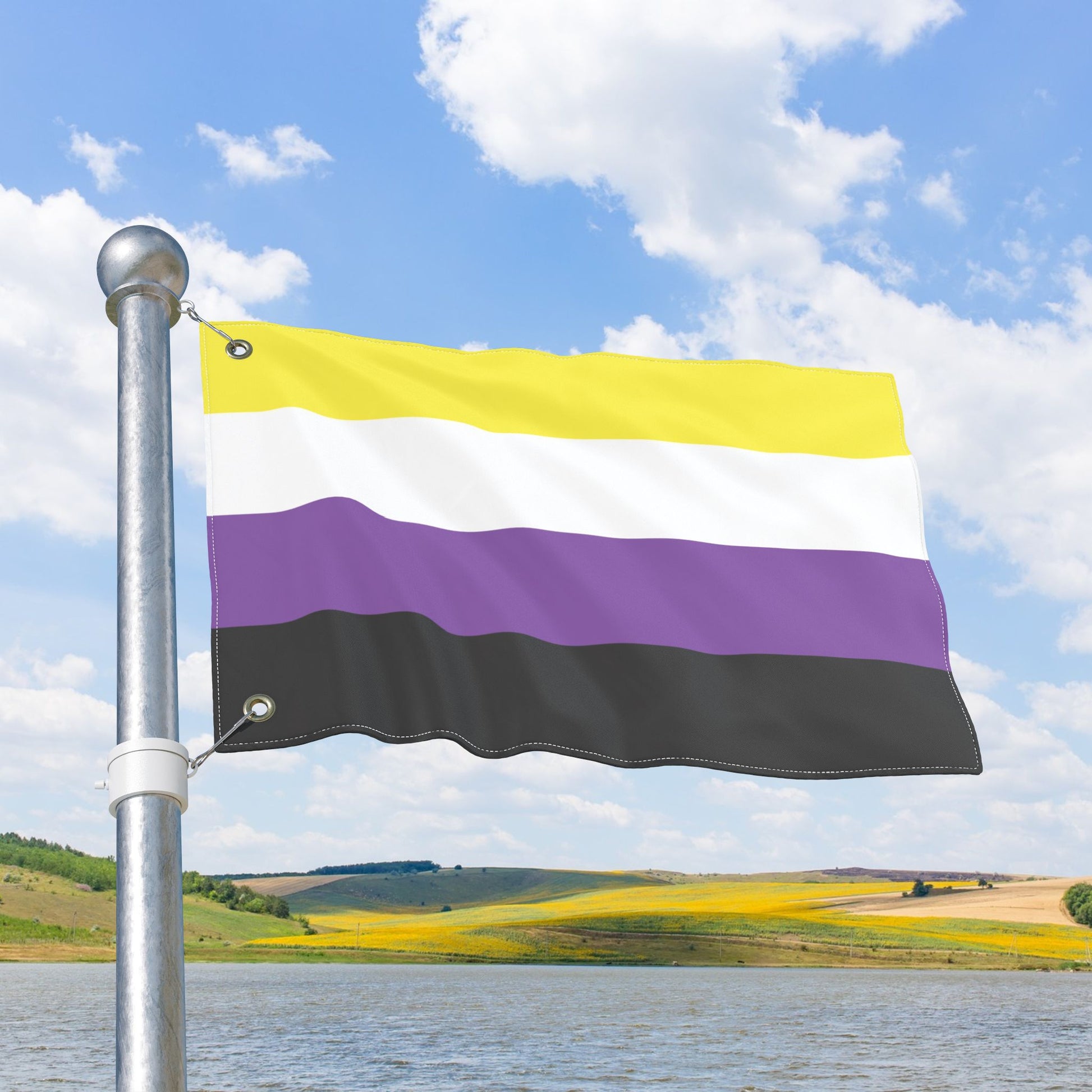Non-Binary Pride Flag with Grommets
