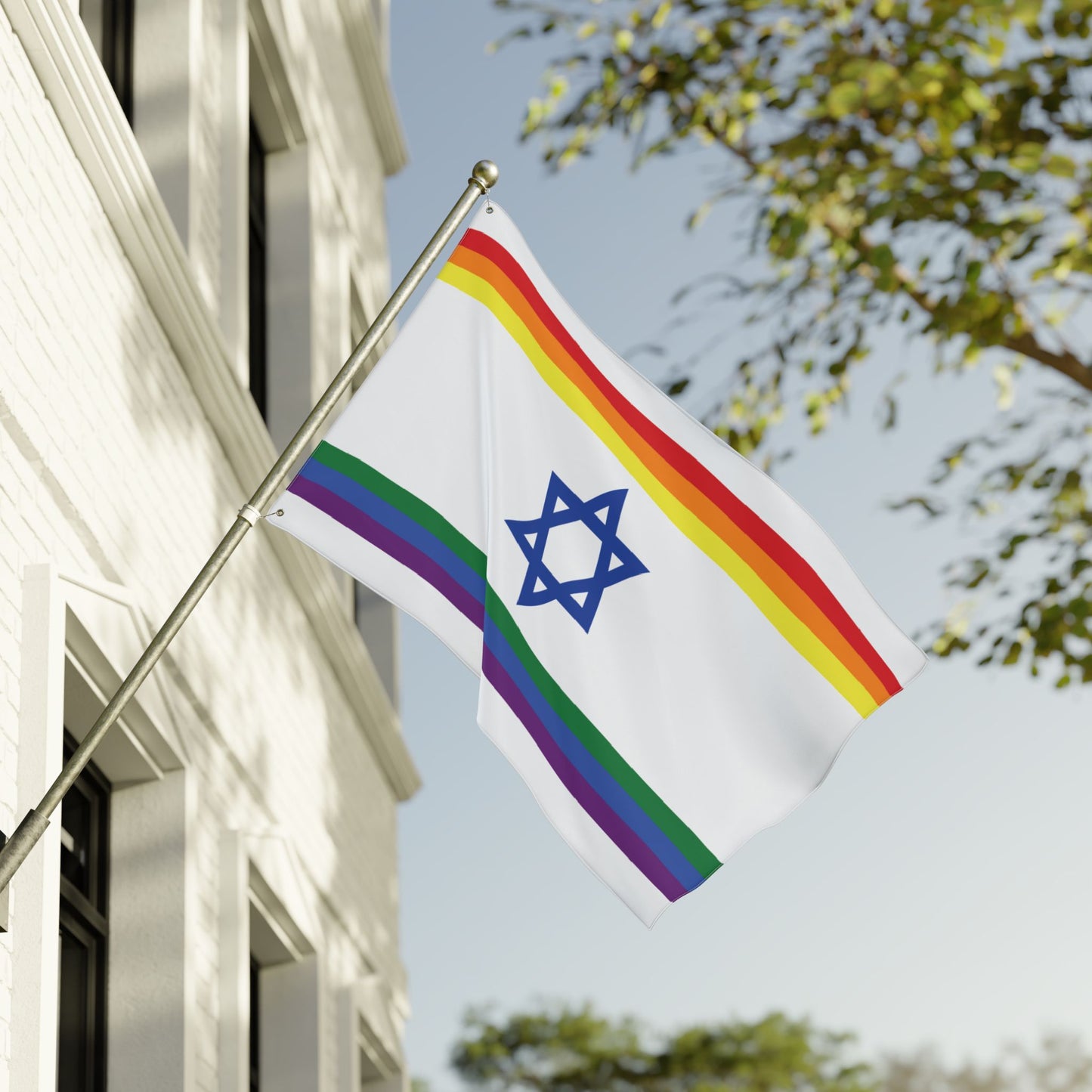 36'' × 60'' Israel Rainbow Pride Flag with Grommets