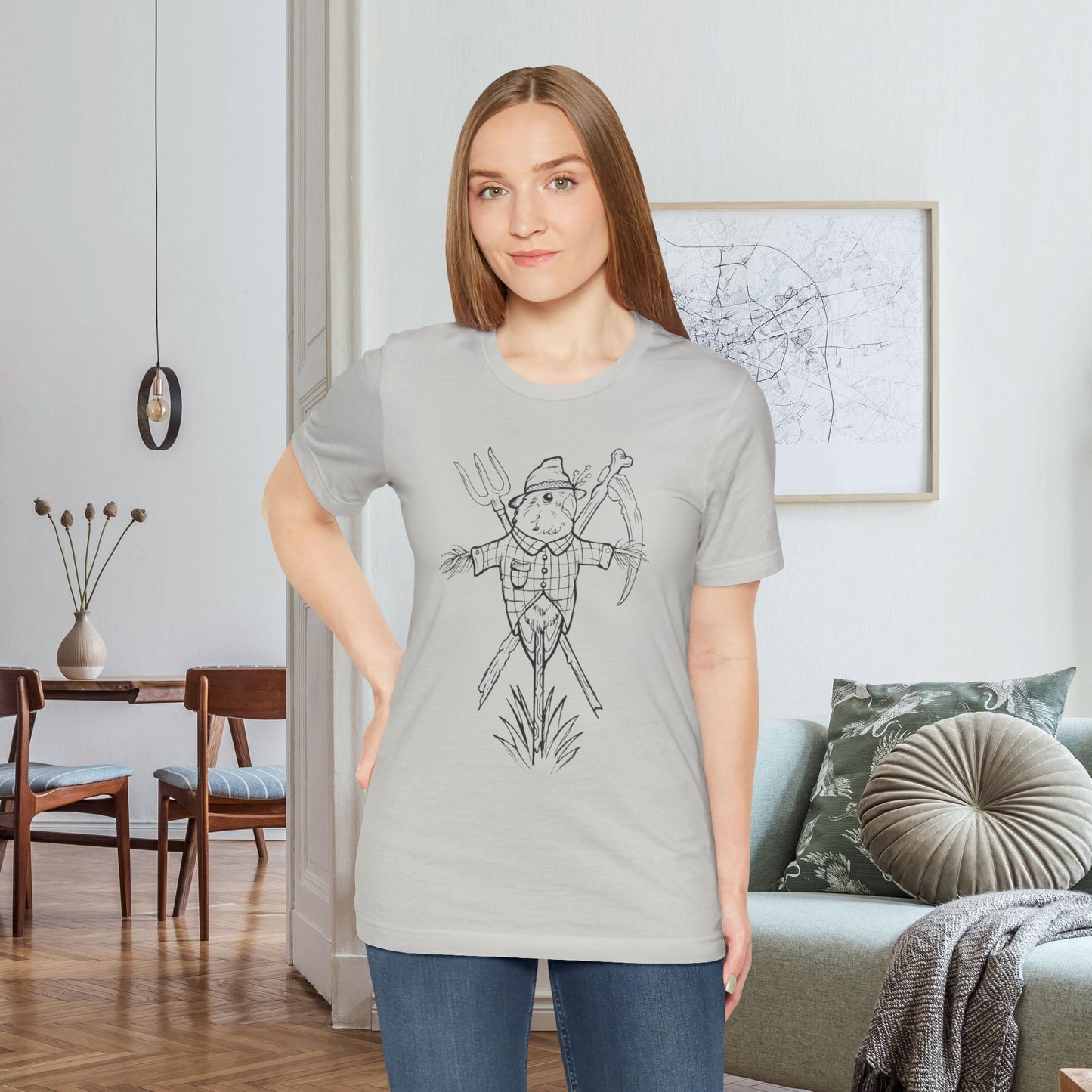 Scarecrow Lovebird, Line Art Tee