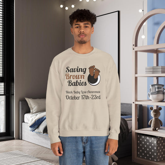 Quietly United in Loss Together Non-Profit / Saving Brown Babies Charity Crew Neck Sweatshirt, Pregnancy & Infant Loss Awareness