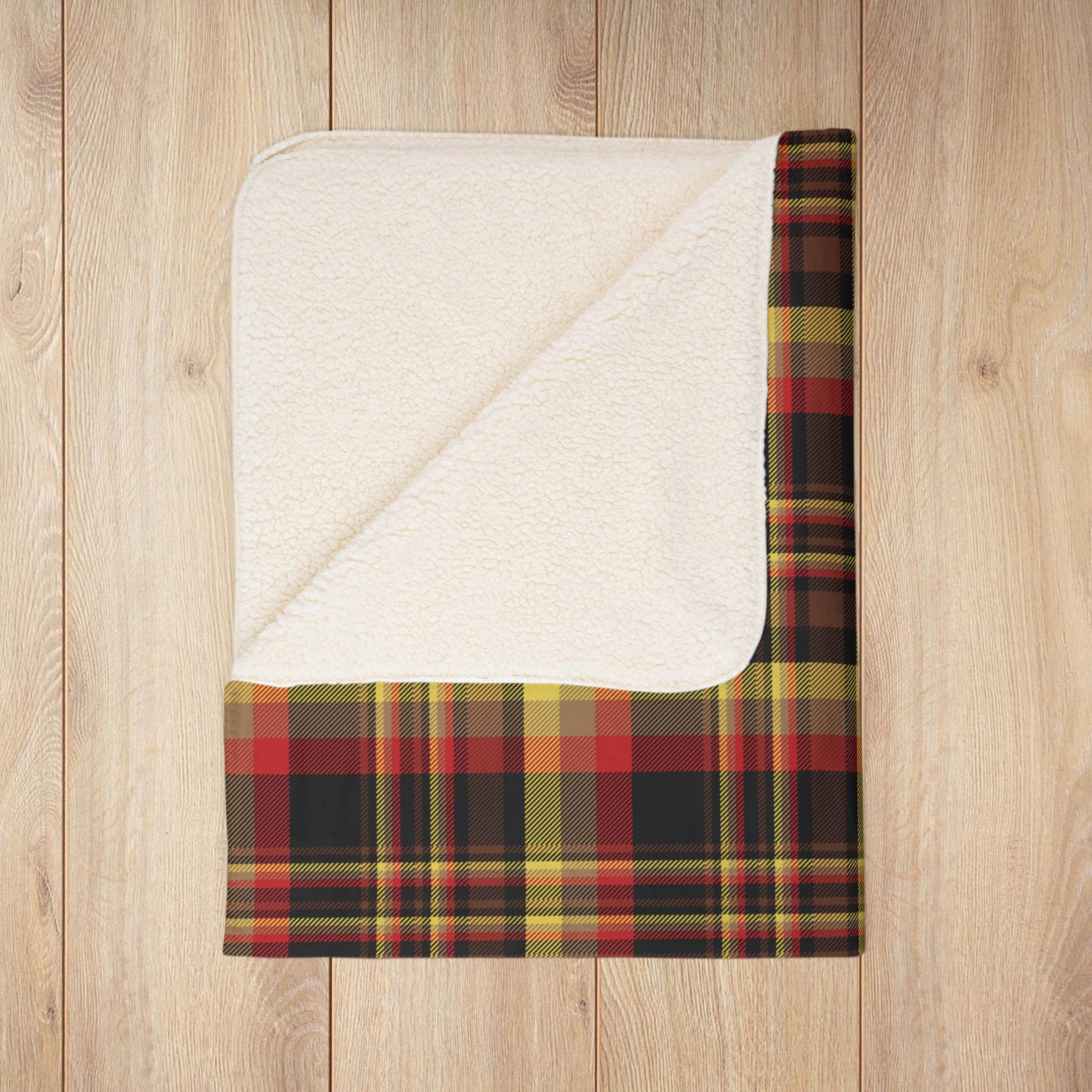 Black, Red & Yellow Gurnee IL Plaid Fleece Sherpa Blanket