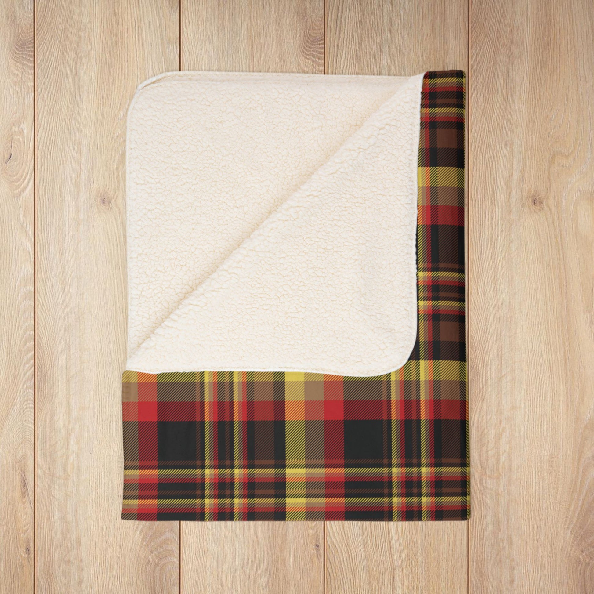 Black, Red & Yellow Gurnee IL Plaid Fleece Sherpa Blanket