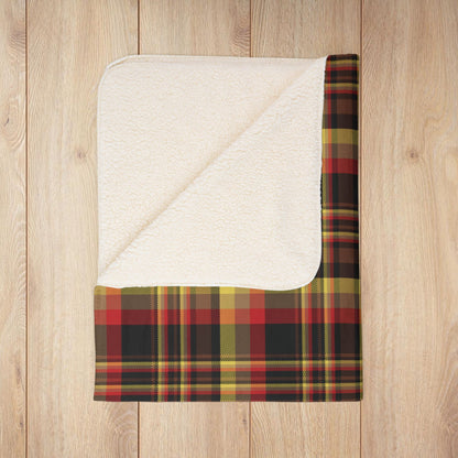 Black, Red & Yellow Gurnee IL Plaid Fleece Sherpa Blanket