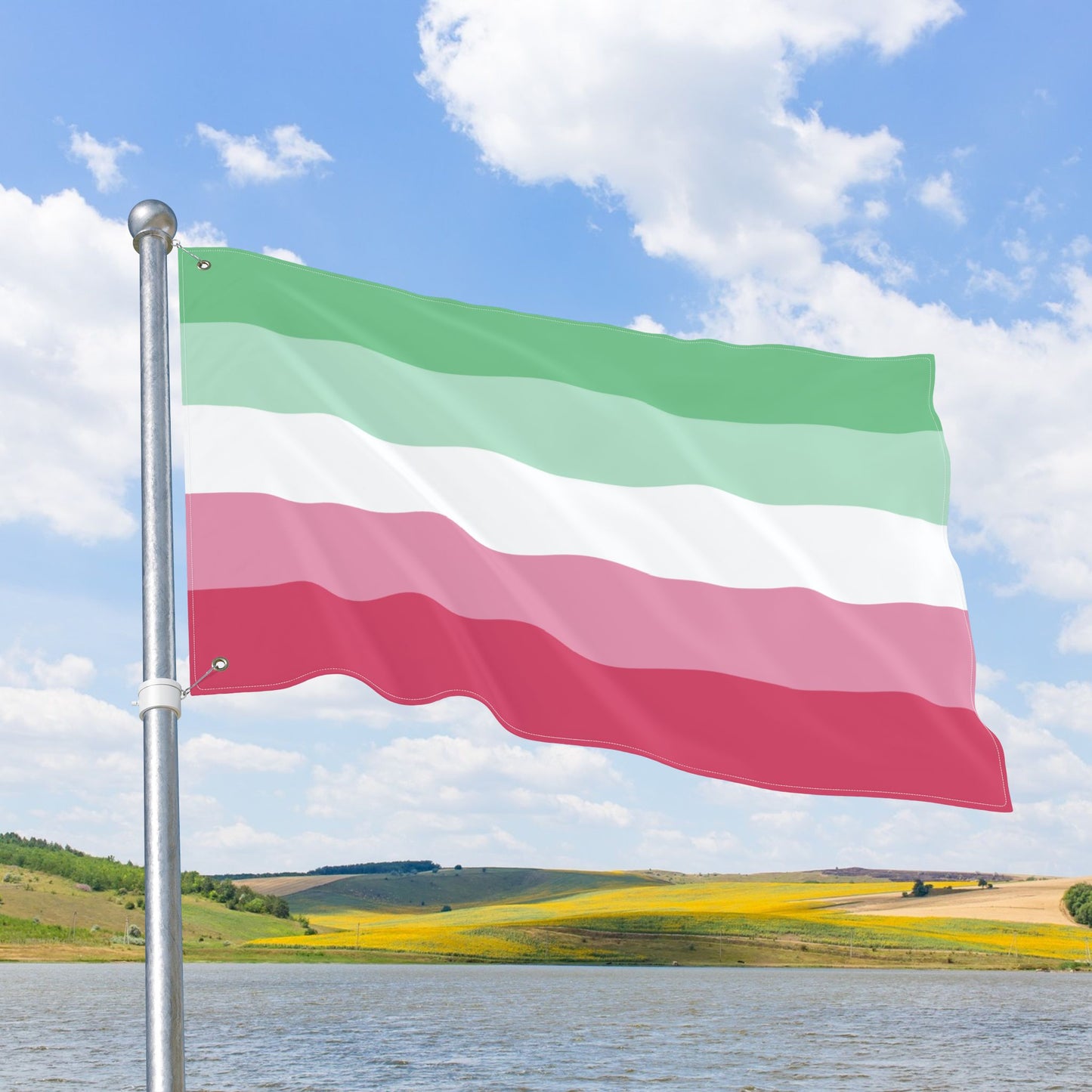 Abrosexual Double-Sided Pride Flag with Grommets