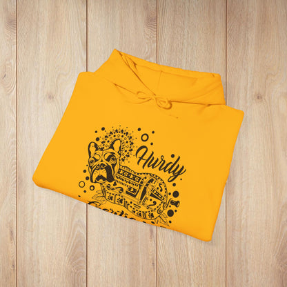 Hurdy Gertie Hooded Sweatshirt, Frenchton Dog Line Art Hoodie
