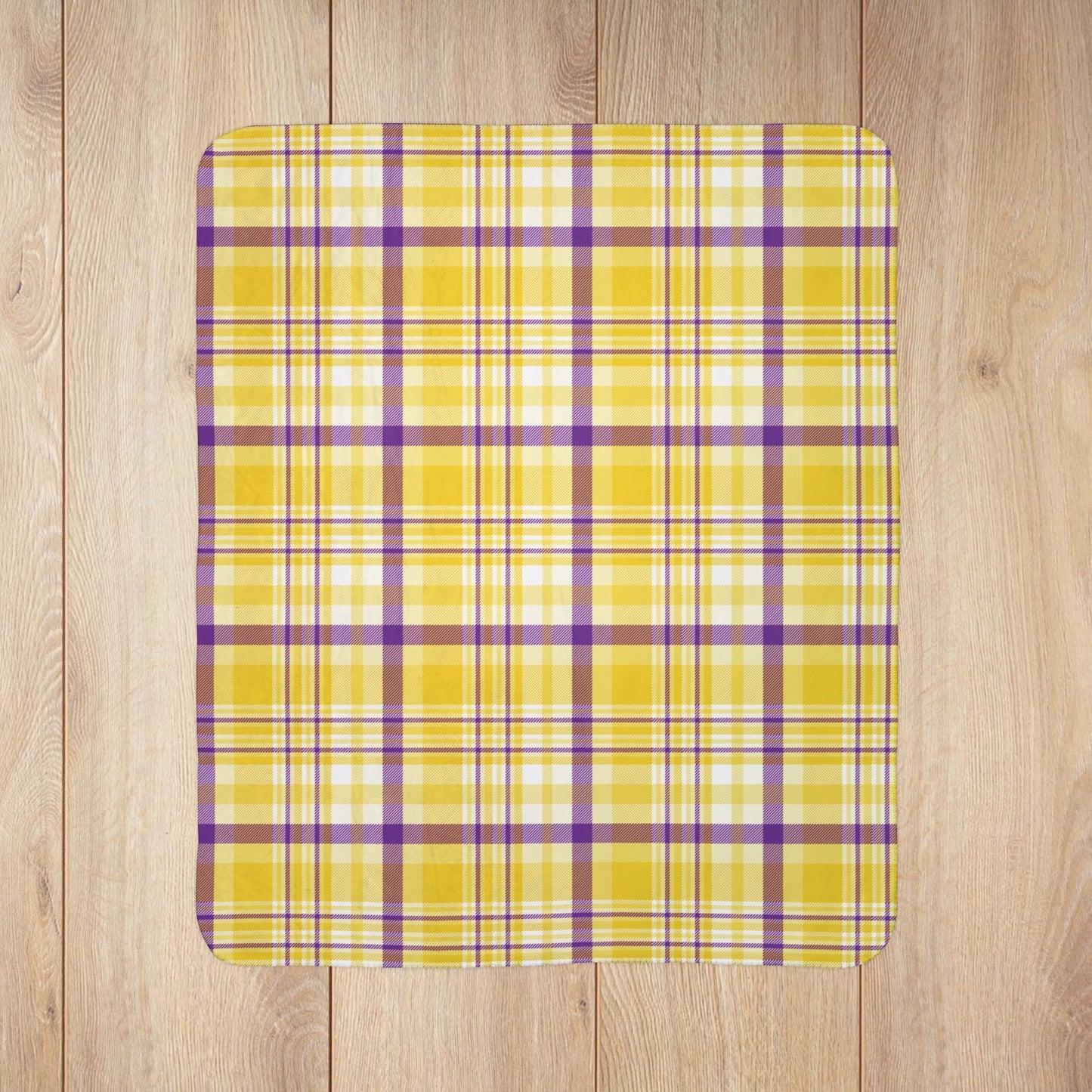 Intersex Pride Plaid Fleece Sherpa Blanket