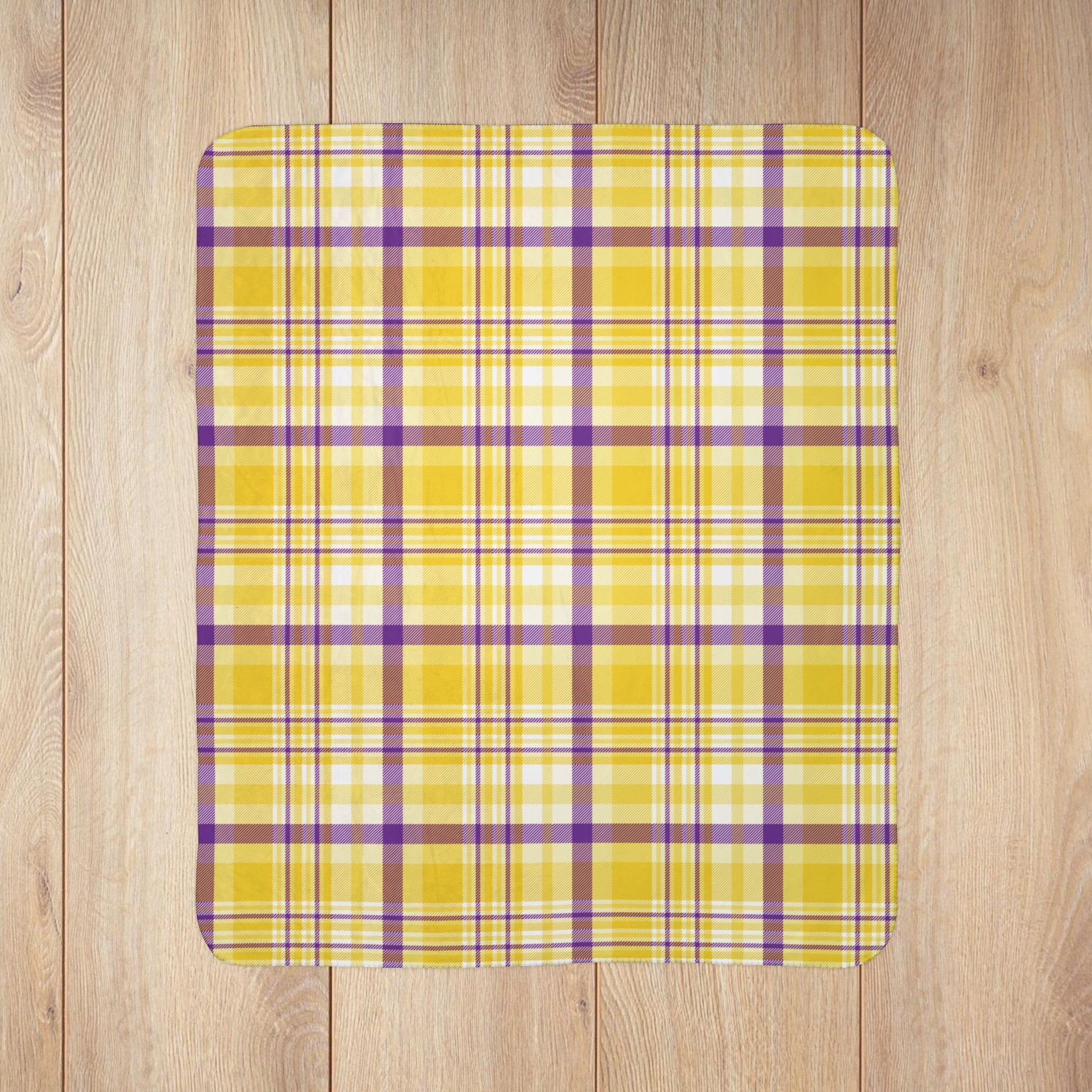 Intersex Pride Plaid Fleece Sherpa Blanket