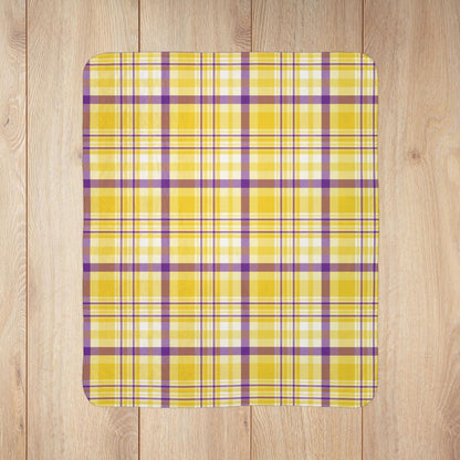 Intersex Pride Plaid Fleece Sherpa Blanket