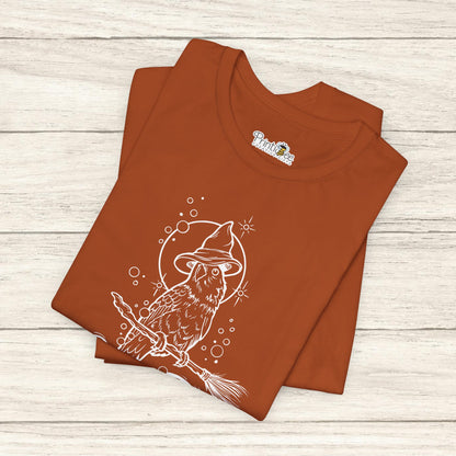 Lovebird Witch on a Broom, Line Art Tee