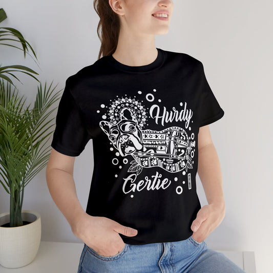 Hurdy Gertie Tee, Chemise Frenchton Dog Line Art