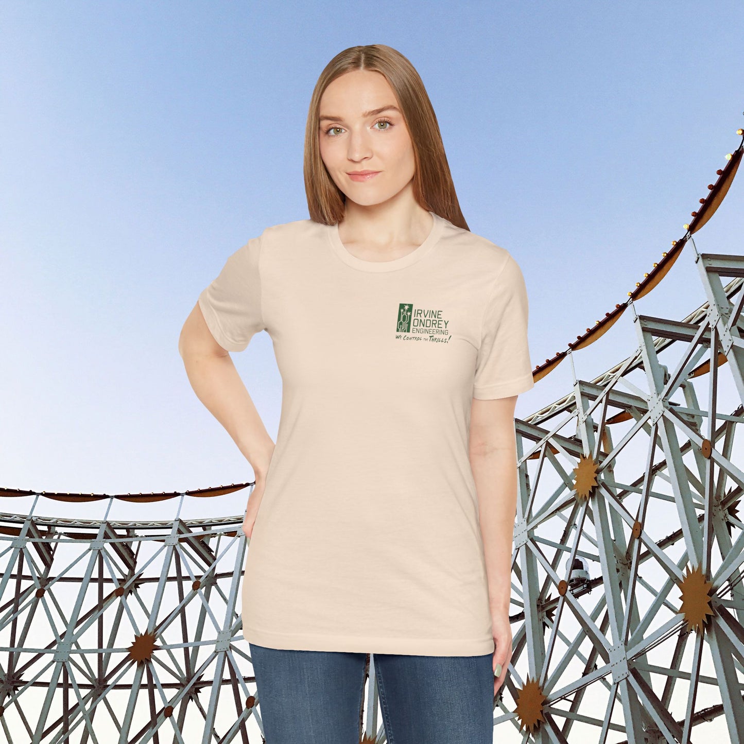 I Just Wanna Watch Basketball & Ride Roller Coasters Tee (BACK graphic) • Irvine Ondrey Engineering