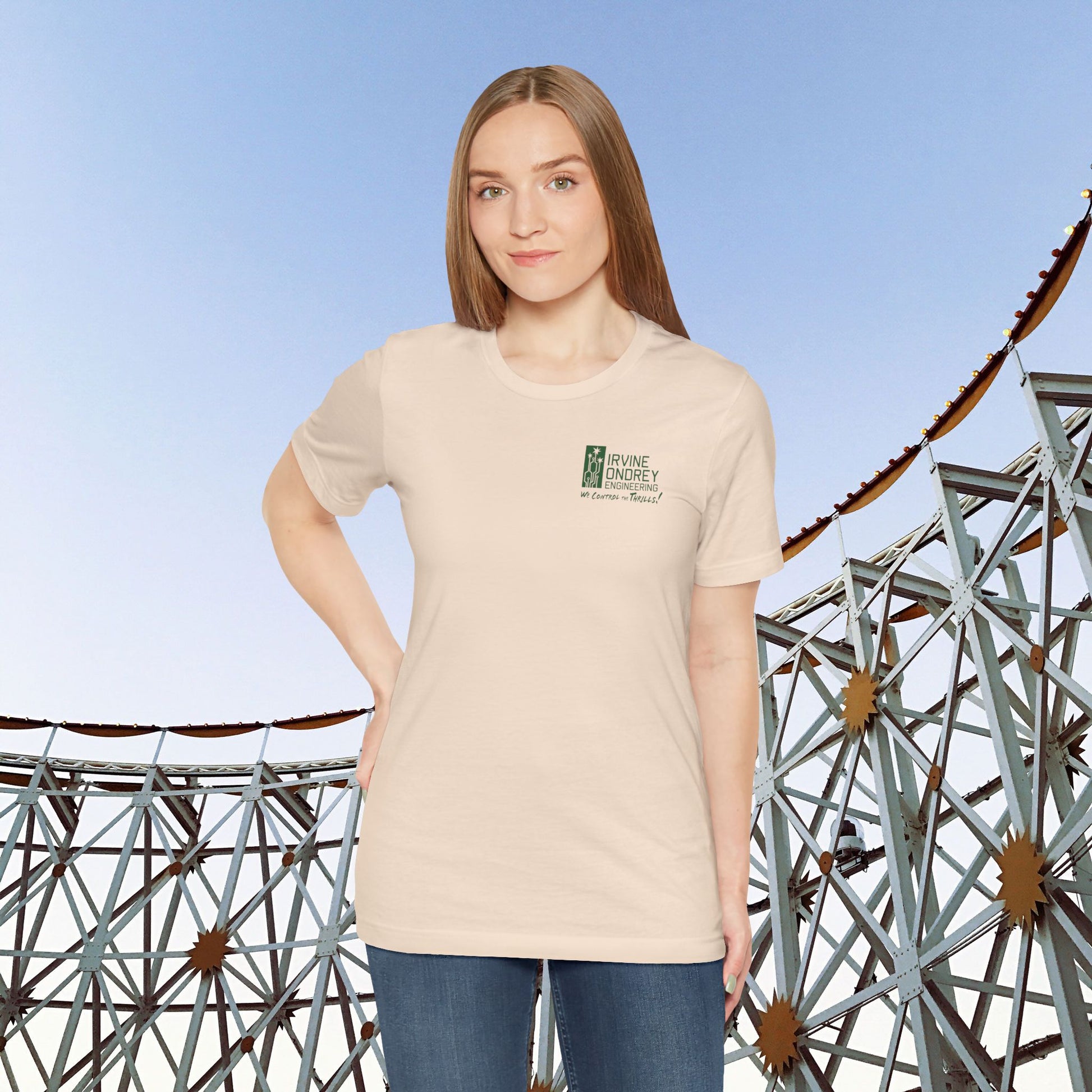 I Just Wanna Watch Basketball & Ride Roller Coasters Tee (BACK graphic) • Irvine Ondrey Engineering