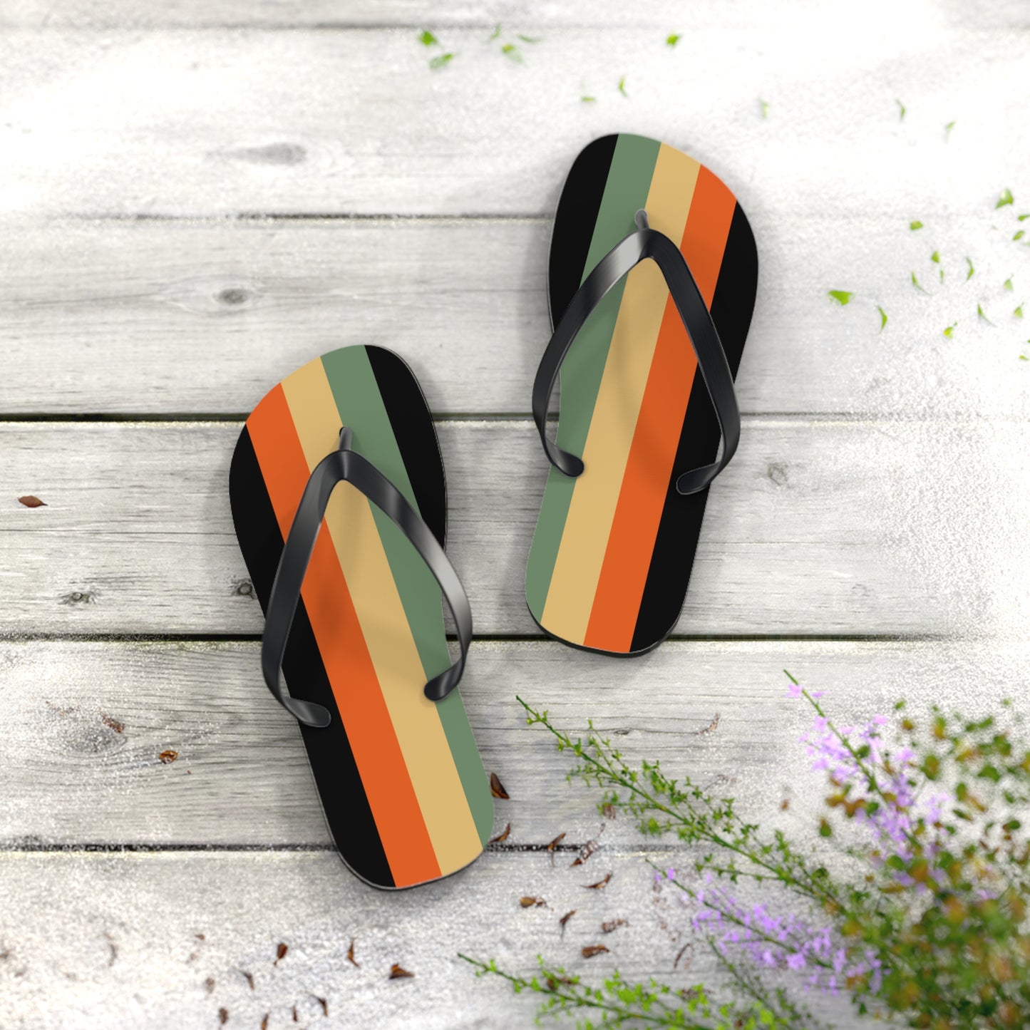M Black sole Anodiean Pride Flip Flops