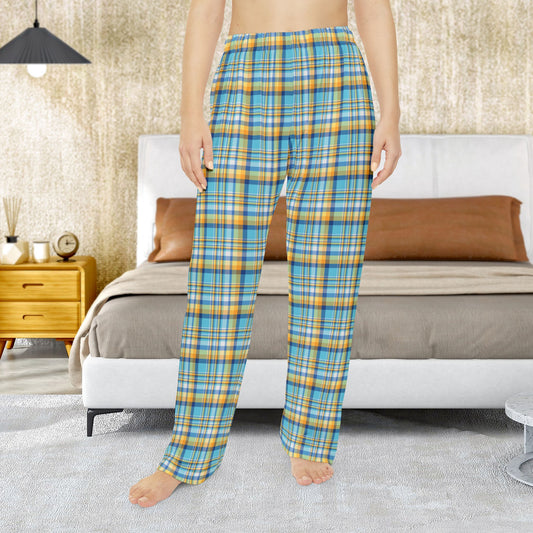 Women’s Teal, Blue & Gold Ohio Plaid Pajama Pants