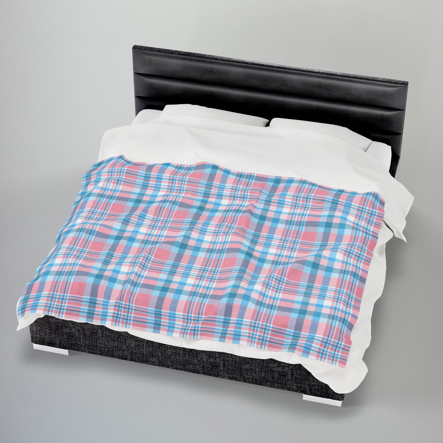 Transgender Pride Plaid Velveteen Plush Blanket