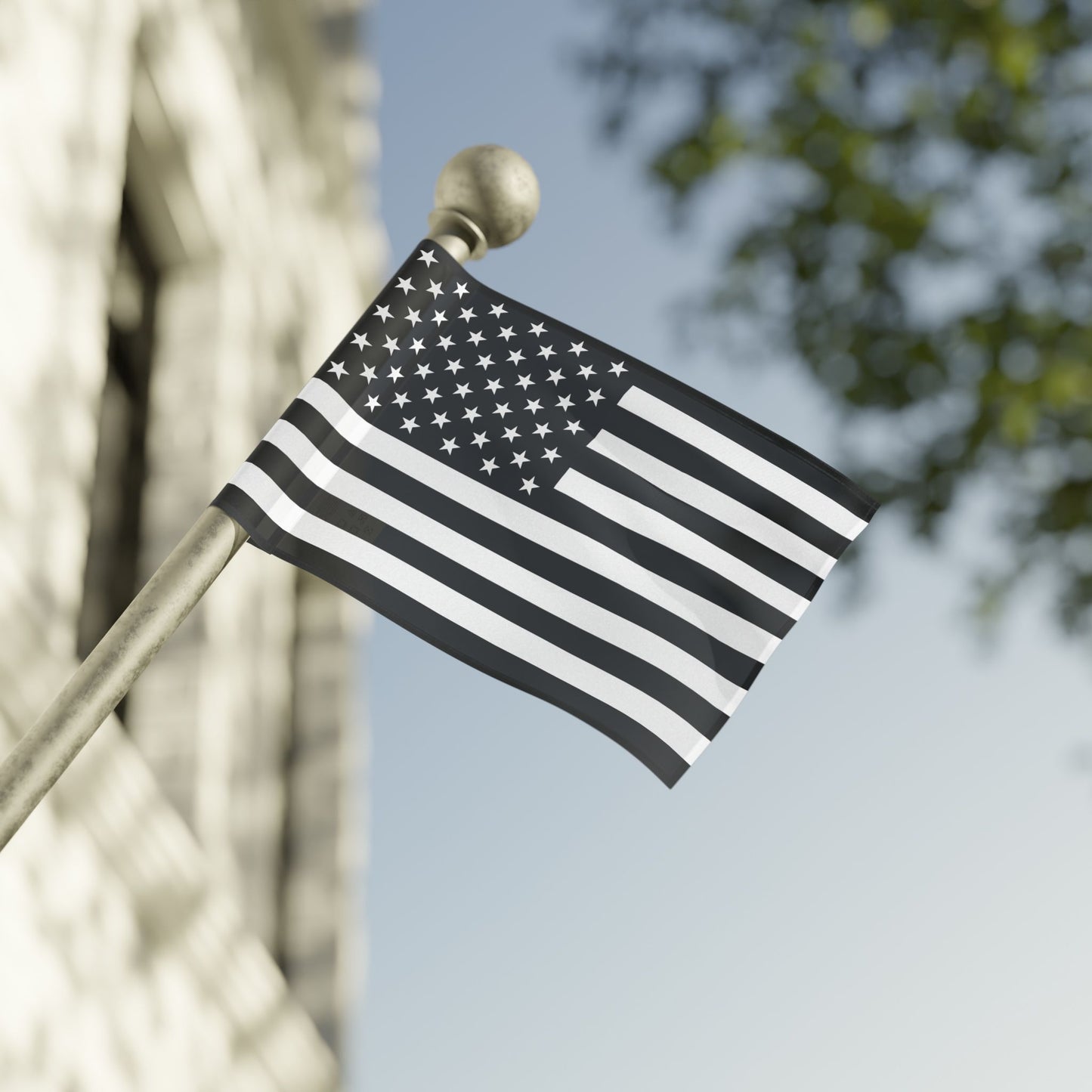 Black & White U.S.A. Flag