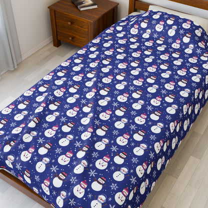 Genderfluid Pride Snowmen Velveteen Plush Blanket