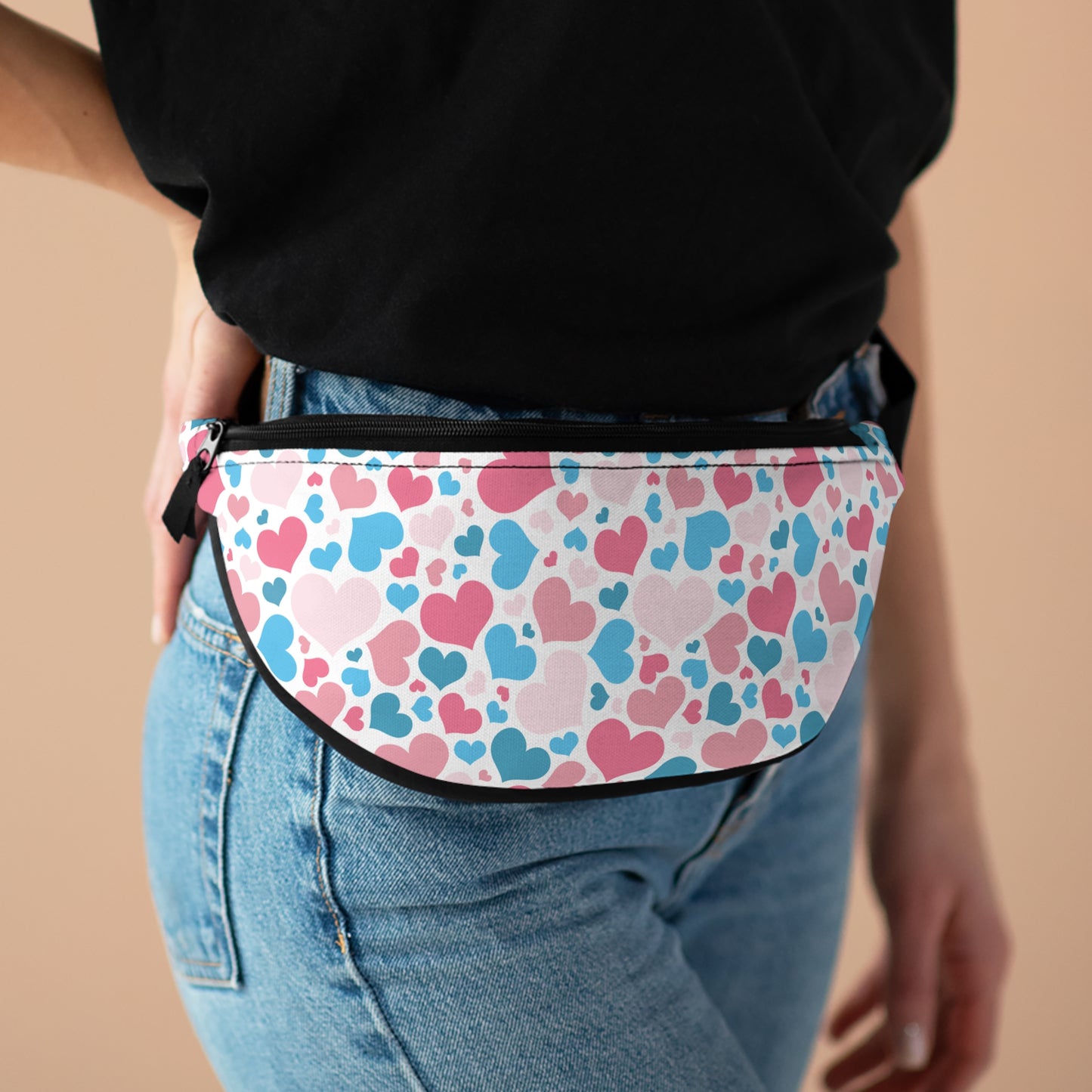 One size Transgender Pride Hearts Fanny Pack