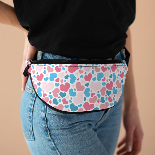 One size Transgender Pride Hearts Fanny Pack