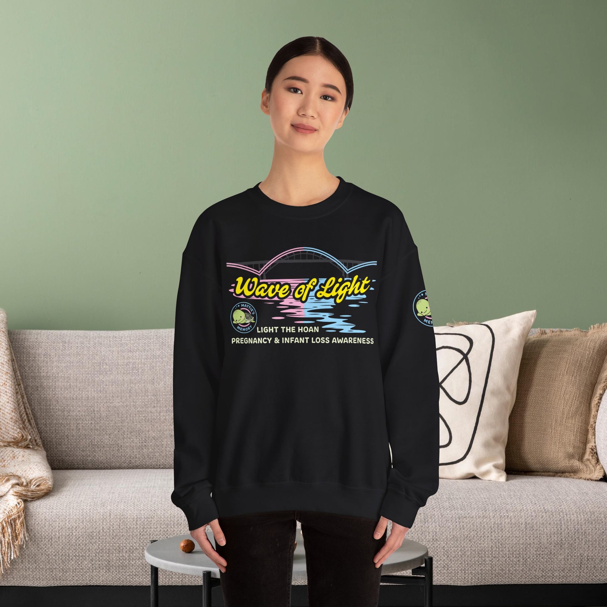 Black Mattie’s Memory Wave of Light, Light the Hoan Bridge Sweatshirt, Milwaukee Wisconsin Infant & Pregnancy Loss Charity