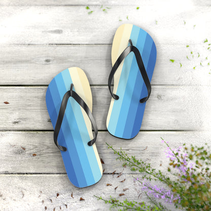 L Black sole Uranic Pride Flip Flops
