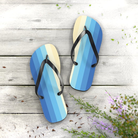 L Black sole Uranic Pride Flip Flops