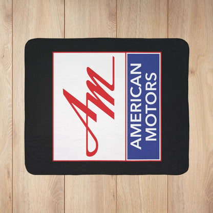 AMC Square Logo Black Fleece Sherpa Blanket