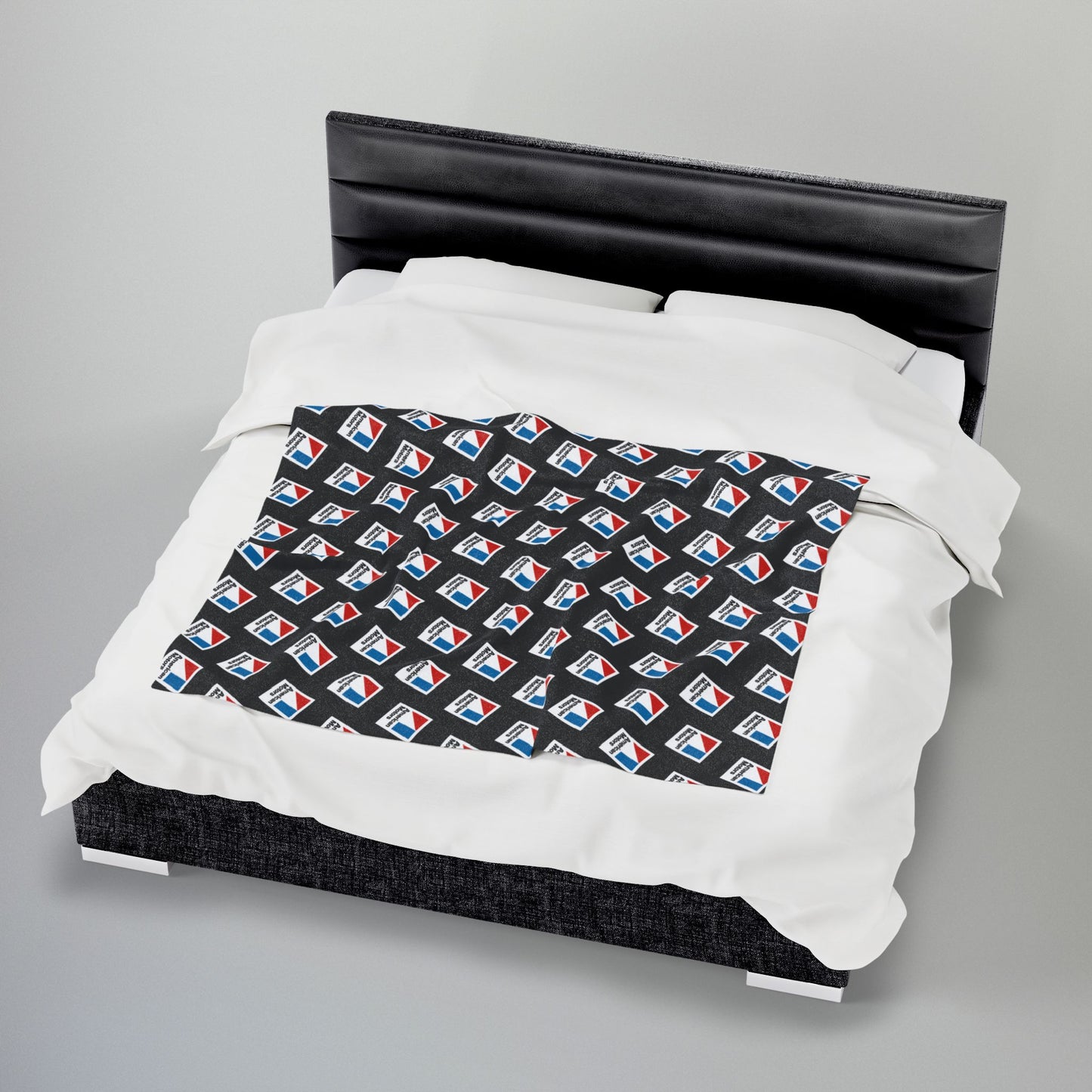 AMC Logo Black Velveteen Plush Blanket