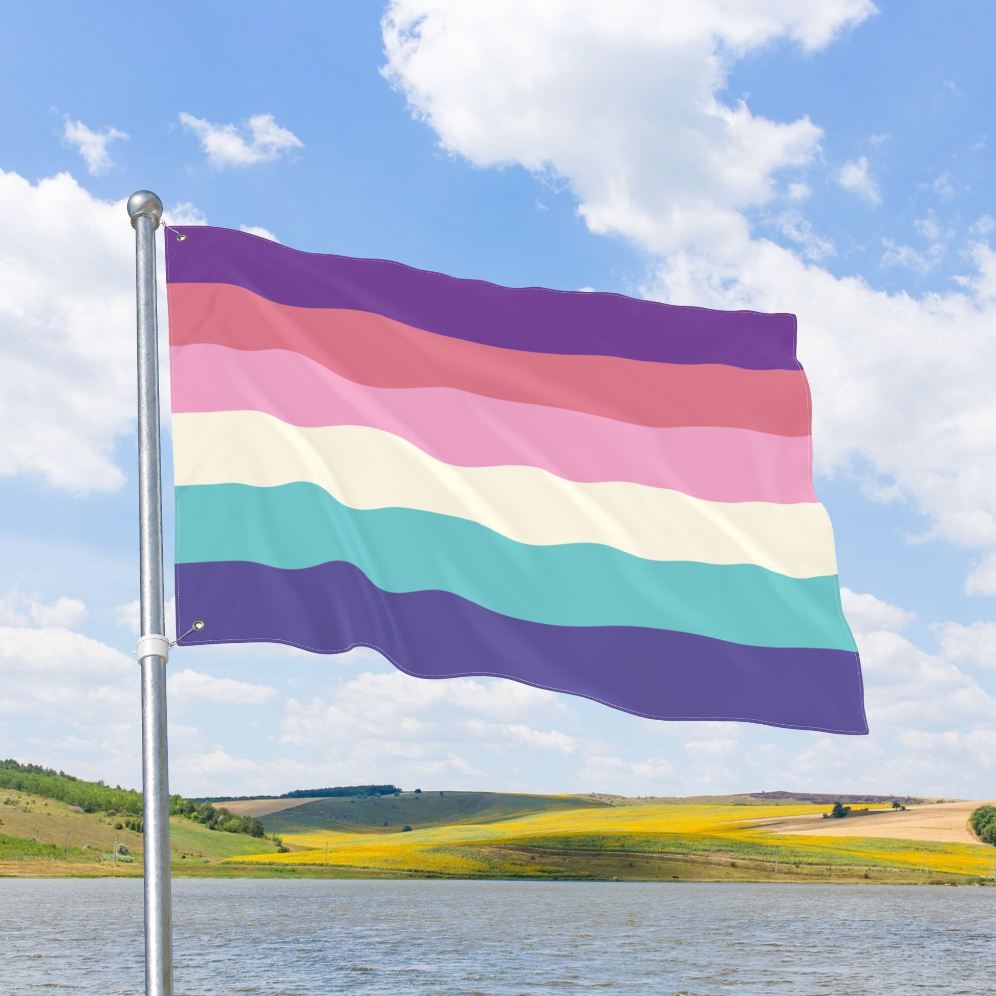 Aurora Lesboy Pride Flag with Grommets