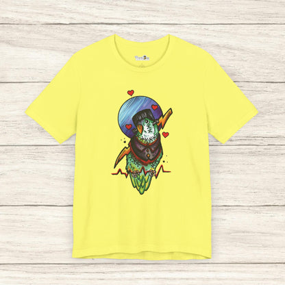 Frankenstein Lovebird, Hand-Drawn & Hand-Colored Tee