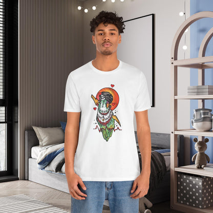 Bride of Frankenstein Lovebird, Hand-Drawn & Hand-Colored Tee